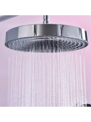 Mase Mode Solle 300 mm Oval Tepe Duş Başlığı Chrome Black