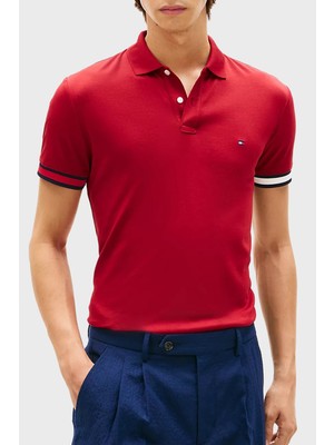 Tommy Hilfiger Pamuklu Slim Fit Düğmeli Polo Yaka T Shirt Erkek Polo Yaka T Shirt MW0MW42743 Xıt