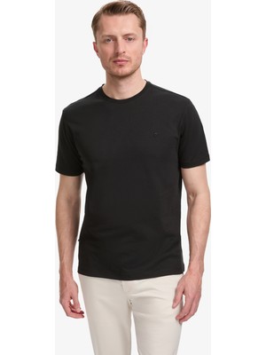Pierre Cardin Erkek Siyah Regular Fit %100 Pamuk Bisiklet Yaka Basic Tişört 50325299-VR046