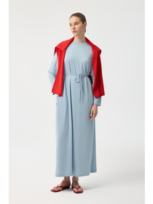 Kadriye Baştürk Modal Cupra Elbise Mavi