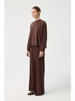 Kadriye Baştürk Modal Cupra Pantolon Kahverengi