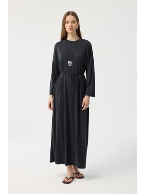 Kadriye Baştürk Modal Cupra Elbise Siyah