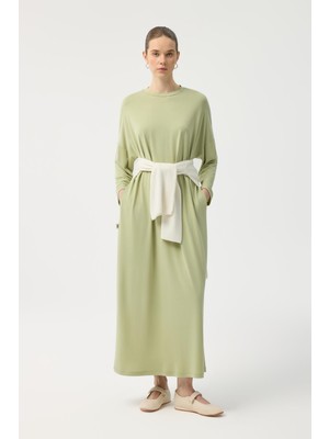 Kadriye Baştürk Modal Cupra Elbise Yeşil