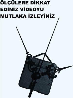 Cnr Shop Saat Mekanizması 14 mm Şaft Boyu Saat Motoru Sessiz Çalışır Akar Akrep Yelkovan Saniye (Askılı)