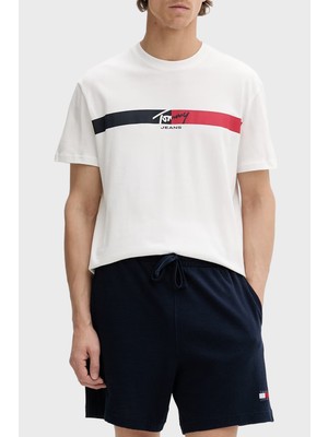 Tommy Jeans Pamuklu Regular Fit Logolu Bisiklet Yaka T Shirt Erkek T Shirt DM0DM22539 Ybl