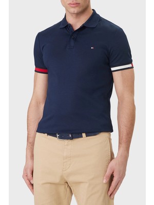 Tommy Hilfiger Pamuklu Slim Fit Düğmeli Polo Yaka T Shirt Erkek Polo Yaka T Shirt MW0MW42743 Dcc