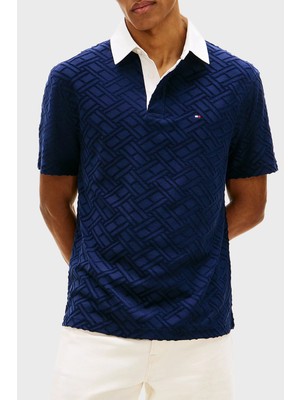 Tommy Hilfiger Jakarlı Pamuklu Regular Fit Kontrast Renkli Polo Yaka T Shirt Erkek Polo Yaka T Shirt MW0MW42759 Dcc