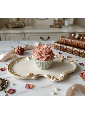 My Balli Store Dekoratif Tabaklı Cupcake Soya Mum