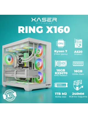 Xaser Ring X160 Ryzen 7 5700X 16GB Ram 1tb M.2 Nvme SSD 16GB RX9070 Masaüstü Oyuncu Bilgisayarı