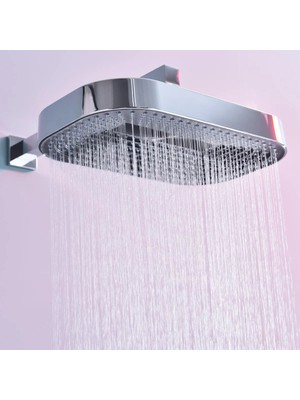 Mase Mode Dame 200 * 325 mm Tepe Duş Başlığı  Chrome Black