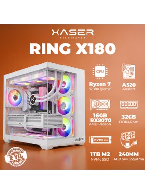 Xaser Ring X180 Ryzen 7 5700X 32GB Ram 1tb M.2 Nvme SSD 16GB RX9070 Masaüstü Oyuncu Bilgisayarı