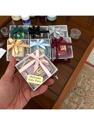 Byural Kişiselleştirilebilir Lux Simli Kumaş Mini Kur’an Hediye Seti 10 Adet | 99'lu Inci Tespih | Hac & Umre Hediyelik Seti | Islami Hediyelik