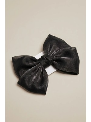 Bony Socks Parıltılı Tül Fiyonk Otomat Toka Siyah