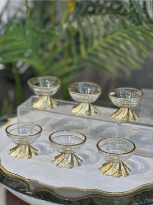 Handanca 6 Lı Lüx Kahve Yanı Mini Lokumluk Şekerlik Sosluk Reçellik Çerezlik Kase