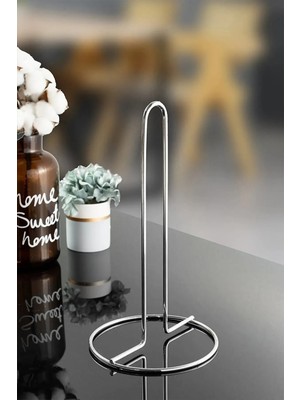 Handanca Metal Kağıt Havluluk Dolu Çelik Krom Kaplama Dik Havlu Peçetelik Standart ve Büyük Boy Rulo