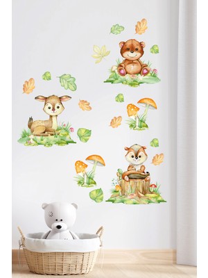 Esa Kids Odanıza Neşe Katacak Minik Dostlar! Esatoys Sevimli Hayvanlar Duvar Sticker Seti