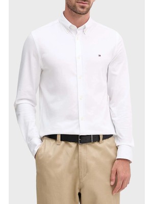 Tommy Hilfiger Pamuklu Slim Fit Düğmeli Yaka Gömlek Erkek Gömlek MW0MW41059 Ybr