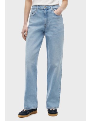 Tommy Jeans Pamuklu Regular Fit Yüksek Bel Jeans Bayan Kot Pantolon DW0DW23018 1AB