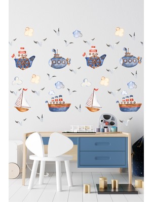 Esa Kids Odasında Mavi Bir Serüven Başlasın! Esatoys Deniz Taşıtları ve Denizaltı Sticker Seti