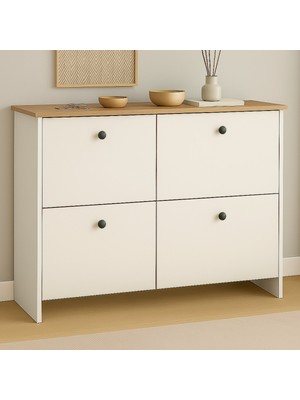 Handanca Rengibiz Mitra 4 Kapaklı Ayakkabılık - 4 Raflı Ayakkabılık