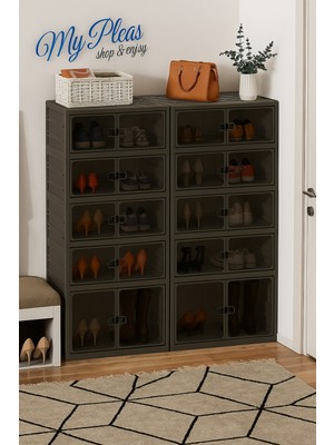 Handanca 6katlı Katlanabilir Portatif Büyük Boy Kapasiteli Taşınabilir Organizer Ayakkabı Düzenleyici Toprak