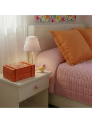 Maison Alisa Ev Dekorasyon Ahşap Kutu Takı Mücevher Kutusu El Boyama 23 x 10 cm