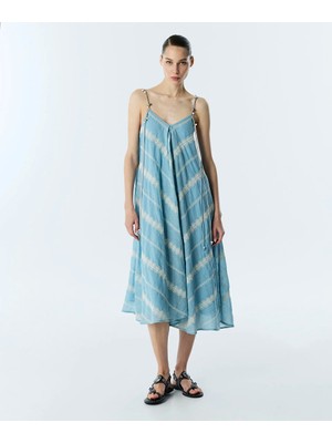Twist Nakış Şeritli Kloş Elbise TS1260002286089