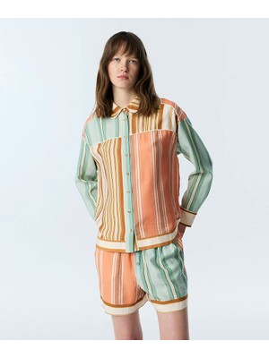Twist Çizgili Colorblock Gömlek TS1260025182089