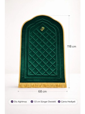 Bripurga Lüks Ortopedik Seccade – 1.5 cm Sünger Destekli, Diz Ağrıtmaz, Çanta Hediyeli Namaz Seccadesi