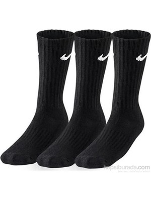 Nike Siyah 3Lü Çorap Seti 42-46 Beden Güçlendirilmiş Topuk ve Burun Kısmı ile Rahatlık