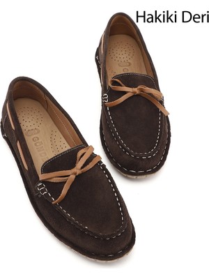 Gönderi(r) Kadın Kahverengi - Taba  Fiyonklu Hakiki Deri Comfort Loafer