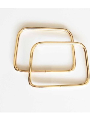 Angel Çanta Aksesuar Light Gold Kadın Kare Metal Çanta Sapı 7X11 cm Şık Tasarım