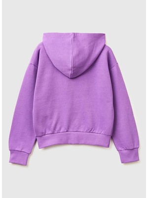 United Colors Of Benetton Mor Kız Çocuk Simli Sweatshirt 3J68C505X