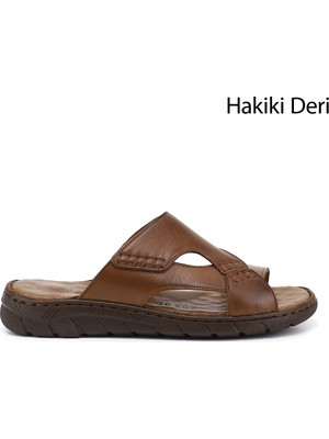 Gönderi(r) Erkek Ceviz  Hakiki Deri Comfort Terlik