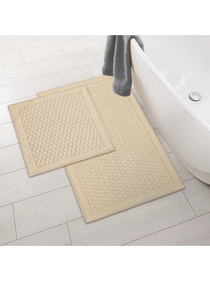 Matmel Soft Melinda Natürel 2'li Banyo Paspası - Bej - 60X100 cm + 50X60 cm