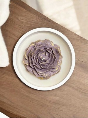 My Balli Store Şakayik Çiçeği Şekilli Kase %100 Vegan Soya Mumu