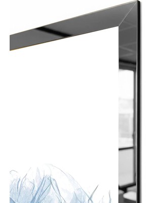 Zevahir Mobilya Dekorasyon Gümüş Aynalı Pleksi Çerçeveli Mavi Kelebek Üçlü Mdf Tablo Seti