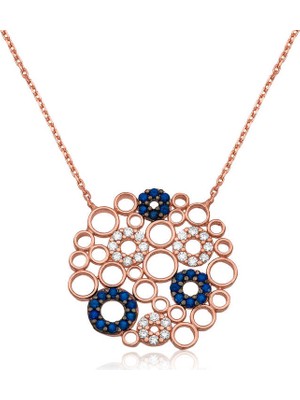 Aydogan's 925 Ayar Gümüş Mozaik Yuvarlak Kadın Gümüş Kolye