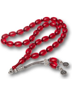 Aydogan's Gümüş Kırmızı Ateş Kehribar Tesbih