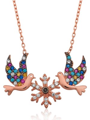 Aydogan's 925 Ayar Gümüş Aşk Kuşları Kadın Gümüş Kolye