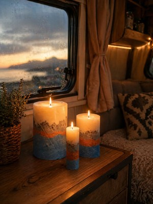 Betonique Stone Çok Renkli Beton Kütük Mum