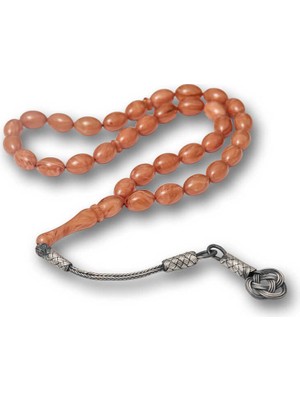 Aydogan's Gümüş Kazaz Püsküllü Sıkma Kehribar Tesbih