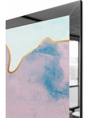 Zevahir Mobilya Dekorasyon Gümüş Aynalı Pleksi Çerçeveli Üçlü Soyut Desen Üçlü Mdf Tablo Seti