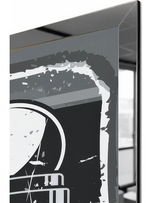 Zevahir Mobilya Dekorasyon Gümüş Aynalı Pleksi Çerçeveli Erkek Berberi Üçlü Mdf Tablo Seti