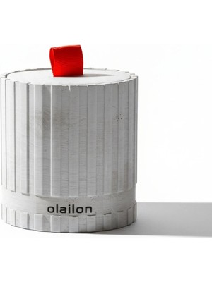 olailon Amber Kokulu Beton Mum | Kırmızı Kurdeleli | Dekoratif & Modern Tasarım