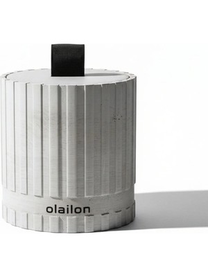 olailon Amber Kokulu Beton Mum | Siyah Kurdeleli | Dekoratif & Modern Tasarım