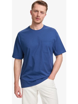 Pierre Cardin Erkek Açık Lacivert Comfort Fit %100 Pamuk Bisiklet Yaka Basic Tişört 50325300-VR059
