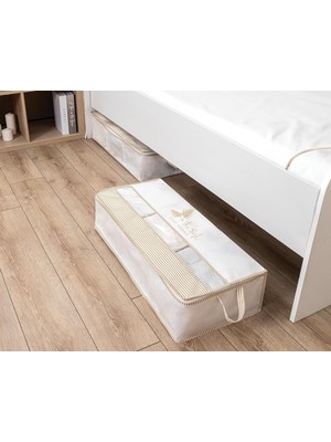 Dora Shopping Pencereli Baza Hurç Baza Altı Düzenleyici 4 Adet Kahverengi Çizgili