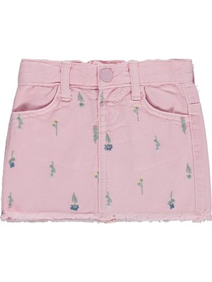 Civil Baby Çiçek Baskılı Denim 6-18 Ay Etek - Pembe