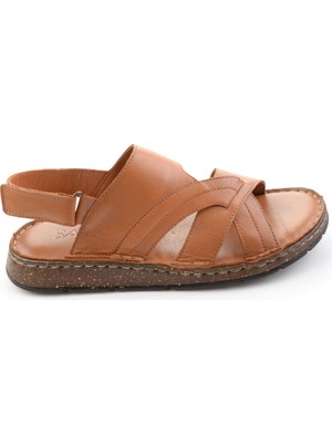 Bambi Taba Hakiki Deri Erkek Sandalet E05433011903